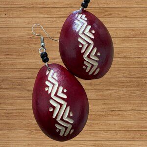 "The Marafiki Drop" – Hand-Carved Calabash Earrings from Kenya